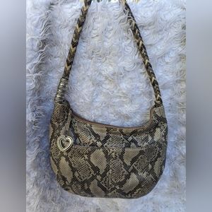 Brighton Avalon Snake Print Leather Shoulder Bag-Excellent Condition